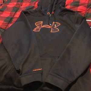 3x black and orange under armour hoodie
